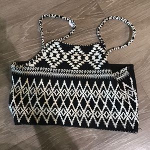 Aztec print crop top